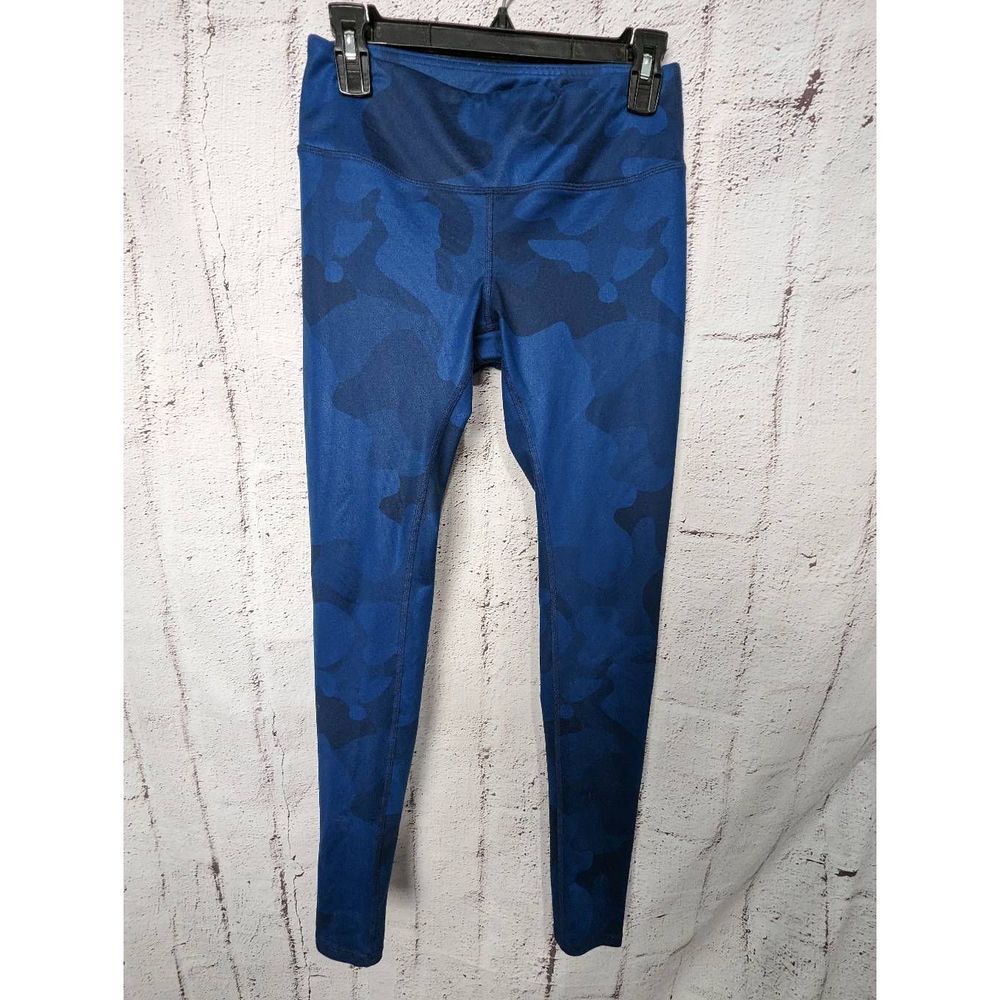 Alo Blue Camo Leggings Women's Size XS Stretch Pull On Fitted Pants *faded botto